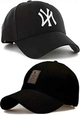 cap world Embroidered, Self Design, Printed, Solid Sports/Regular Cap Cap(Pack of 2)