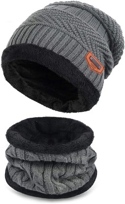 EDENSCOPE Woven, Solid, Self Design Monkey Cap Cap(Pack of 2)