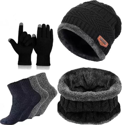 M John's Solid Beanie Cap(Pack of 4)
