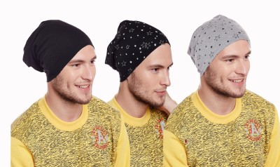 VIMAL JONNEY Solid Beanie Cap(Pack of 3)