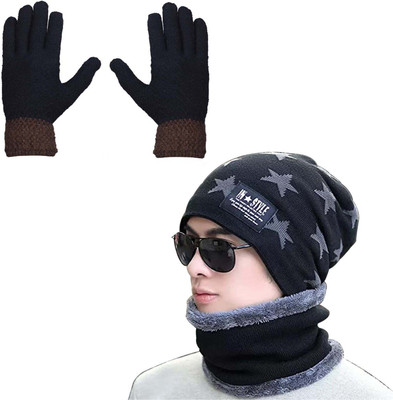 Bizarro.in Embellished, Self Design Beanie Cap(Pack of 2)