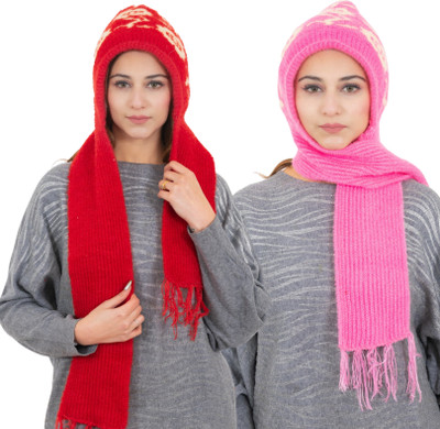 AMOLDO Printed Beanie Cap(Pack of 2)