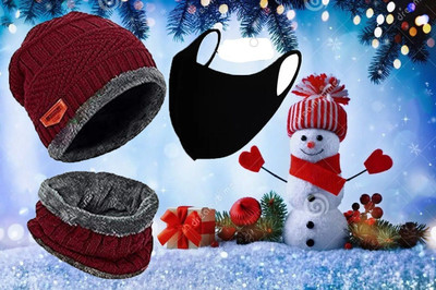 CLASSYMAESSI Self Design Beanie Cap