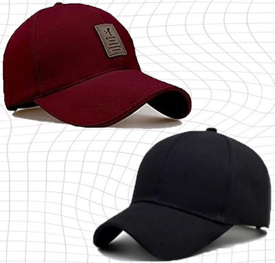 selloria Solid, Self Design, Embroidered Sports/Regular Cap Cap(Pack of 2)