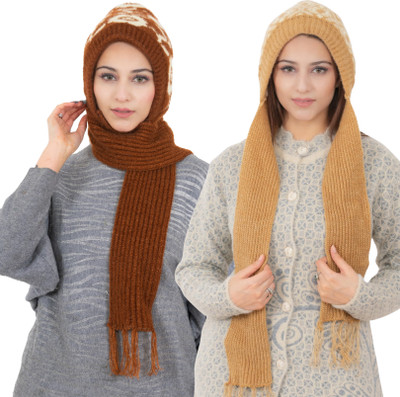 AMOLDO Printed Beanie Cap(Pack of 2)