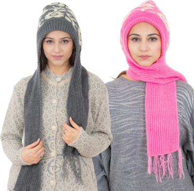 AMOLDO Printed Beanie Cap(Pack of 2)