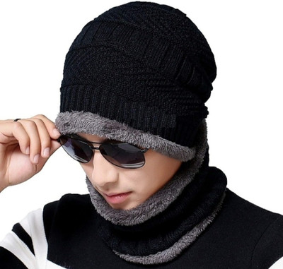 PW PENCILWALA Self Design, Solid, Embroidered Beanie Cap
