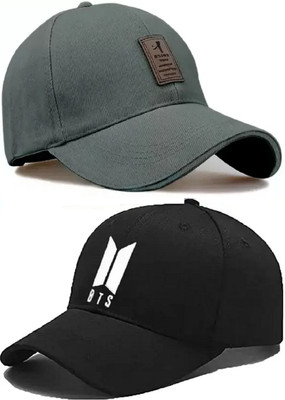 M John's Solid, Self Design Sports/Regular Cap Cap(Pack of 2)