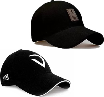 CLASSYMESSI Solid, Self Design, Embroidered Sports/Regular Cap Cap(Pack of 2)