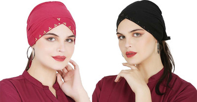 Hijabi Mam Self Design Skull Cap Cap(Pack of 2)