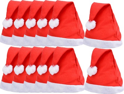 Sesonby Solid Santa Cap Cap(Pack of 12)