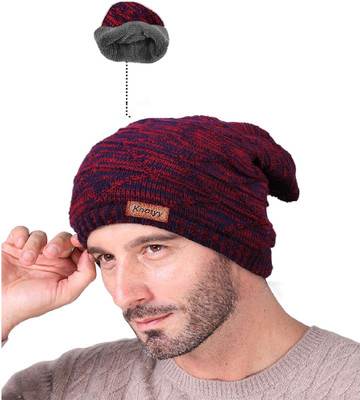 Knotyy Self Design Beanie Cap