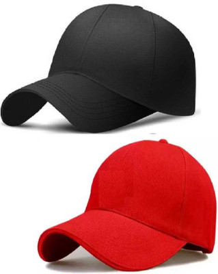 Rigzy Solid Sports/Regular Cap Cap(Pack of 2)