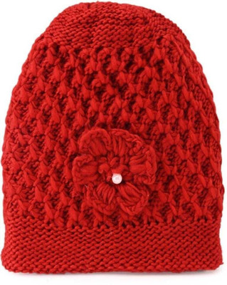 TRUE INDIAN Self Design, Solid, Woven Beanie Cap
