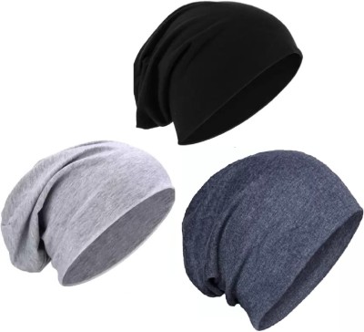 FQZILON Solid Beanie Cap(Pack of 3)