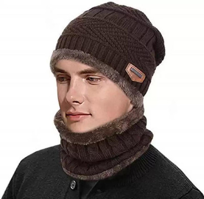 GLAMHOOD Printed Beanie Cap(Pack of 2)
