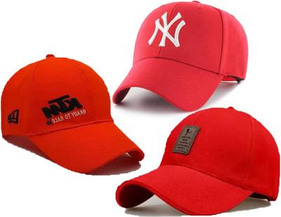 CLASSYMESSI Solid, Self Design, Embroidered Sports/Regular Cap Cap(Pack of 3)
