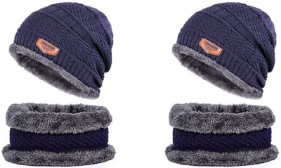 Atipriya Solid Beanie Cap(Pack of 2)