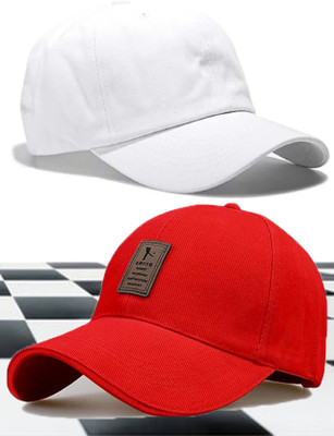 CLASSYMESSI Solid, Self Design Sports/Regular Cap Cap(Pack of 2)
