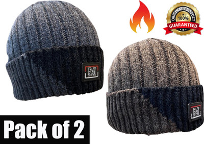 Moda Bay Striped Beanie Cap(Pack of 2)