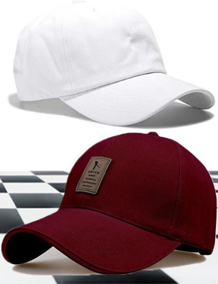selloria Solid, Self Design Sports/Regular Cap Cap(Pack of 2)