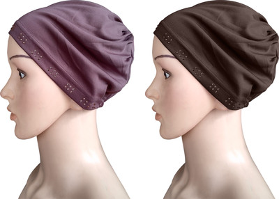 MEHAR Embellished Beanie Cap(Pack of 2)