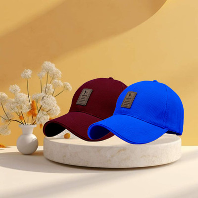 Edixo Self Design Sports/Regular Cap Cap(Pack of 2)