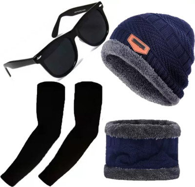 MOKD Solid Beanie Cap(Pack of 3)