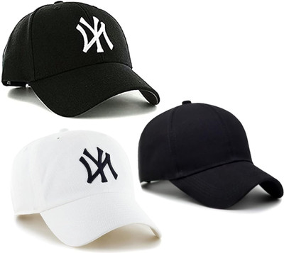 ILLEARION Solid, Self Design, Embroidered Sports/Regular Cap Cap(Pack of 3)