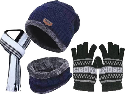 FLEXCY Beanie Cap(Pack of 3)
