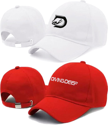 Diving deep Embroidered Sports/Regular Cap Cap(Pack of 2)