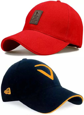 M John's Embroidered, Solid, Self Design Sports/Regular Cap Cap(Pack of 2)