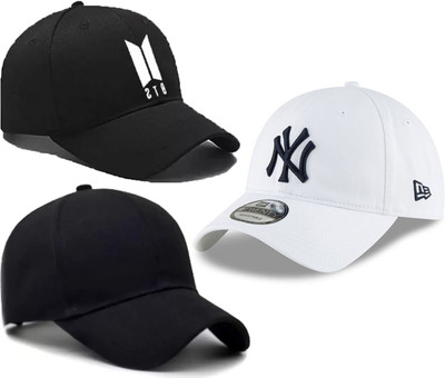 selloria Solid, Self Design, Embroidered Sports/Regular Cap Cap(Pack of 3)