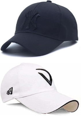 CLASSYMESSI Embroidered, Self Design, Solid Sports/Regular Cap Cap(Pack of 2)