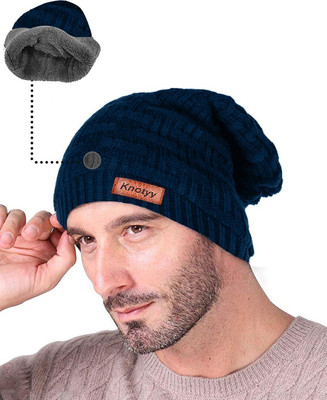 Knotyy Self Design Beanie Cap