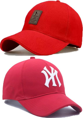 CLASSYMESSI Solid, Self Design, Embroidered Sports/Regular Cap Cap(Pack of 2)