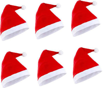 SRK CREATION Solid Santa Cap Cap(Pack of 6)