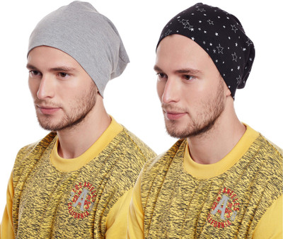 MACK JONNEY Solid Beanie Cap(Pack of 2)