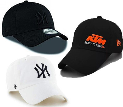 cap world Solid, Self Design, Embroidered Sports/Regular Cap Cap(Pack of 3)