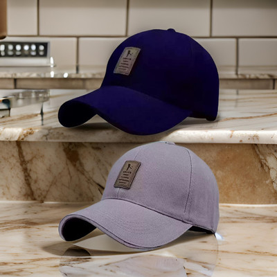 FD FLORIDA Solid, Self Design Sports/Regular Cap Cap(Pack of 2)