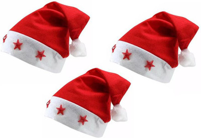 ME&YOU Solid Santa Cap Cap(Pack of 3)