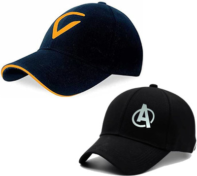 CLASSYMESSI Solid, Self Design, Embroidered Sports/Regular Cap Cap(Pack of 2)