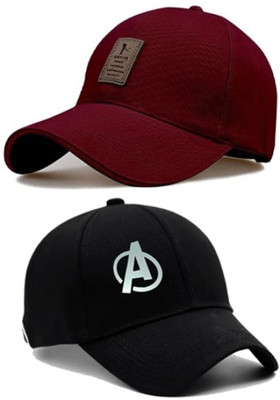 cap world Solid, Self Design Sports/Regular Cap Cap(Pack of 2)