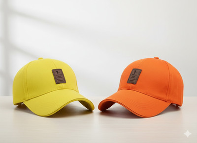 CLASSYMESSI Self Design, Solid Sports/Regular Cap Cap(Pack of 2)