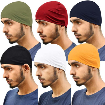 Motus Solid Skull Cap Cap(Pack of 3)