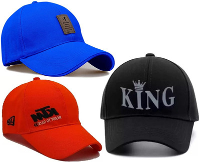 CLASSYMESSI Solid, Self Design, Embroidered Sports/Regular Cap Cap(Pack of 3)