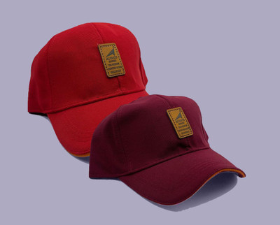 Angaari Look Printed, Self Design, Solid Sports/Regular Cap Cap(Pack of 2)