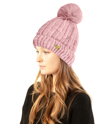 TRUE INDIAN Self Design, Solid Beanie Cap