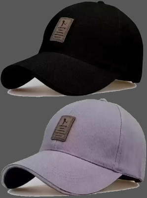 qkru Self Design Sports/Regular Cap Cap(Pack of 2)