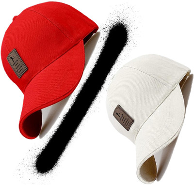 CLASSYMESSI Solid, Self Design Sports/Regular Cap Cap(Pack of 2)